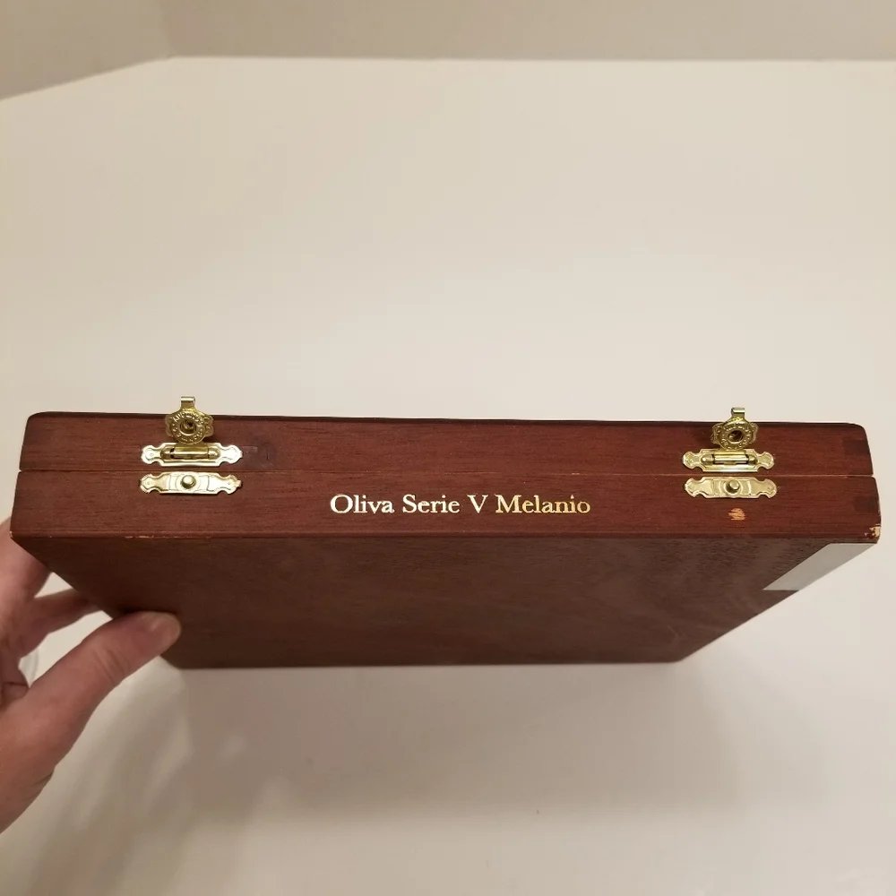 EMPTY Elegant Solid Wood Box from Oliva Serie V Melanio Torpedo Cigar Box